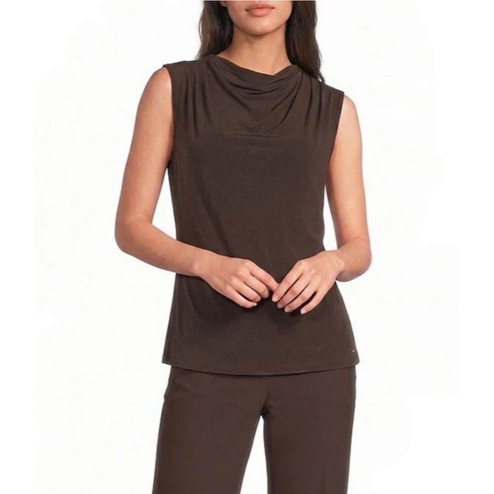 Calvin Klein Cowl Neck Sleeveless Fully Lined Sleeveless Top Womens Size M NWT